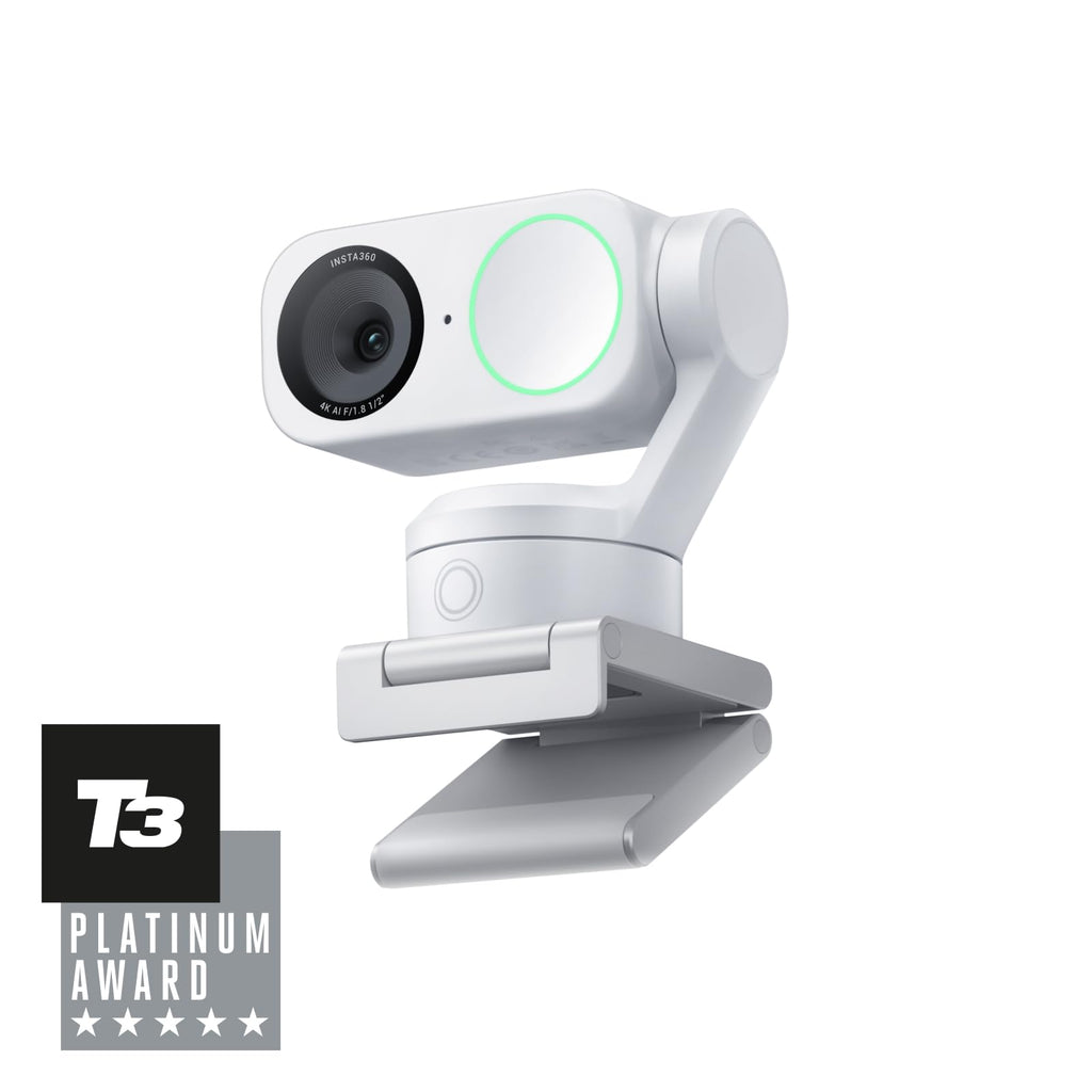 Insta360 Link 2 - PTZ 4K Webcam for PC/Mac, 1/2" Sensor, AI Tracking, HDR, AI Noise-Canceling Mic, Gesture Control for Streaming, Video Calls, Gaming, Works with Zoom, Teams, Twitch & More