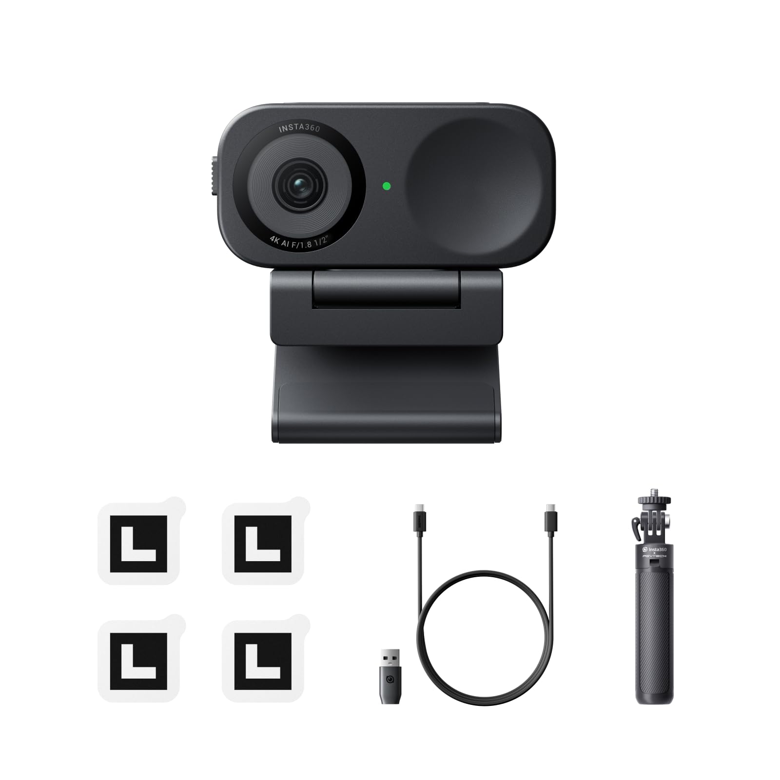 Insta360 Link 2C - 4K Webcam for PC/Mac, 1/2" Sensor, Auto Framing, HDR, AI Noise-Canceling Mic, Gesture Control for Streaming, Video Calls, Gaming, Works with Zoom, Teams, Twitch & More