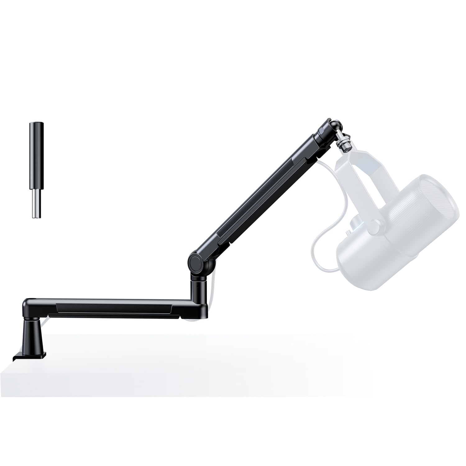 TODI Mic Arm for Lightweight Mics, Microphone Arm Rotatable, Storable Desk Mic Stand for Bear 3LB with Mount Clamp, Mic Stand Boom Arm with Cable Channel with 3/8'' 5/8'' Thread for Podcast, Gaming