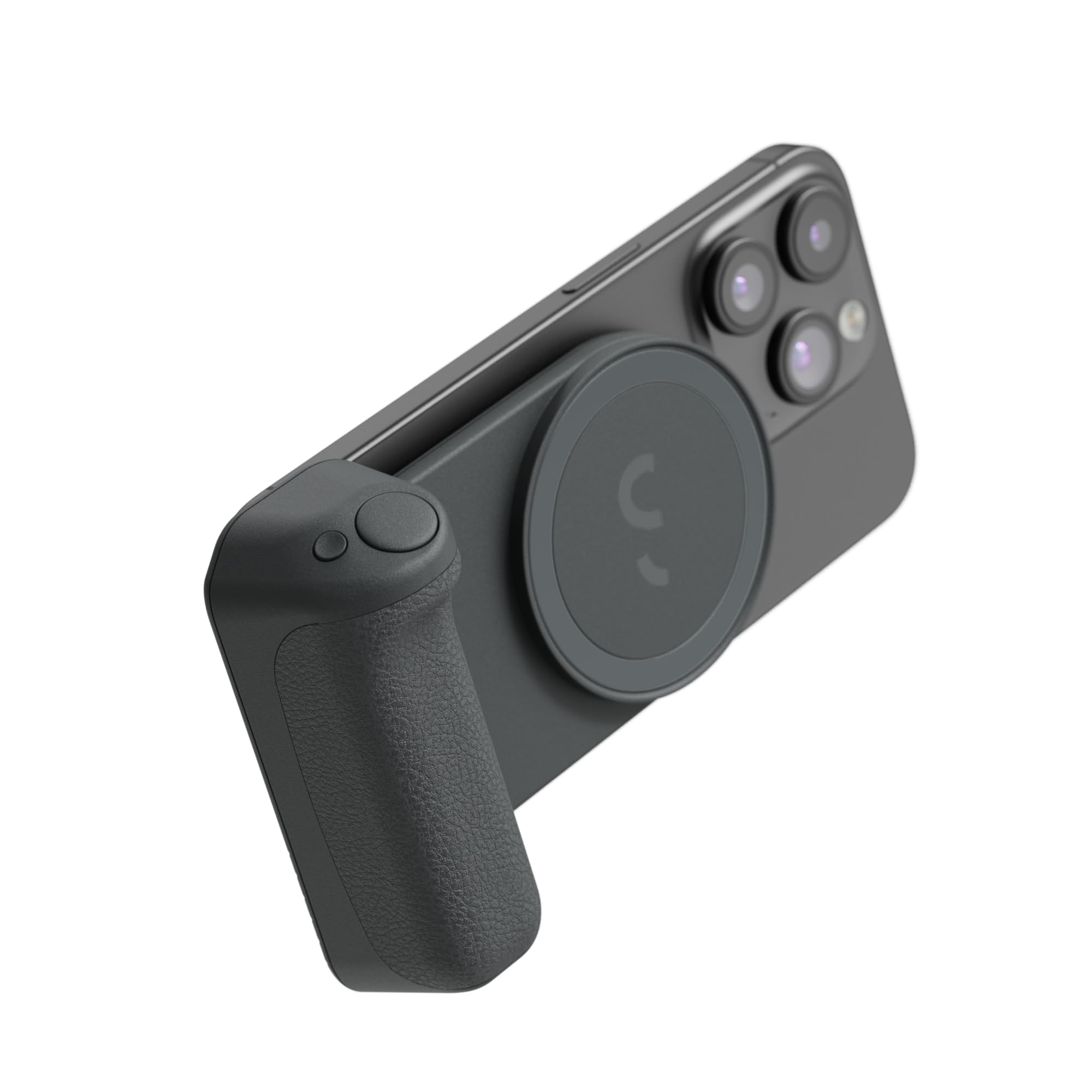 ShiftCam SnapGrip Pro - Mobile Battery Grip with Wireless Shutter Button - Magnetic Mount Snaps on to Any Phone - Built in Powerbank with Qi 2 Wireless Charging - Tabletop Dock (Stone)