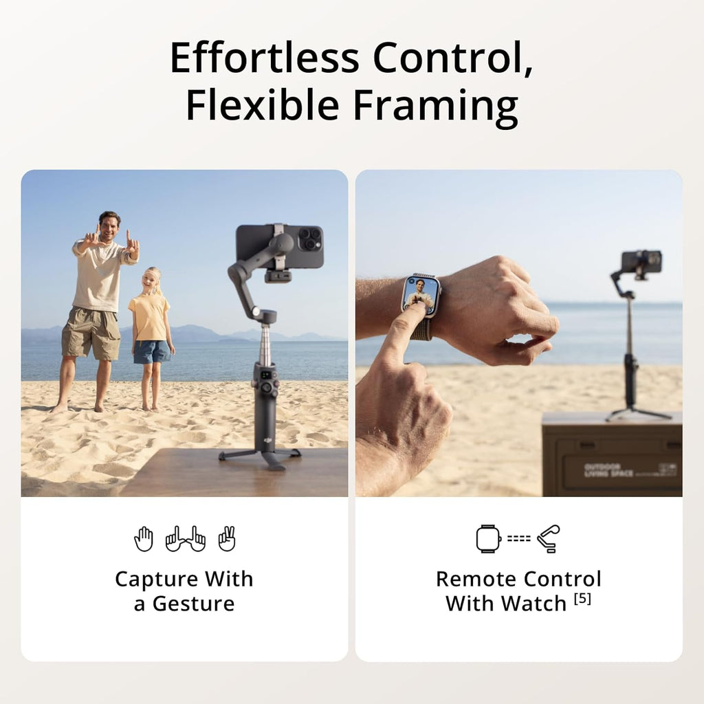 DJI Osmo Mobile 7P Gimbal Stabilizer for iPhone, Android, Native Tracking, Lighting, 3-Axis Phone Gimbal, Quick Launch, One-Tap Edit, Built-in Extension Rod & Tripod, 10hrs Use, Phone Charging