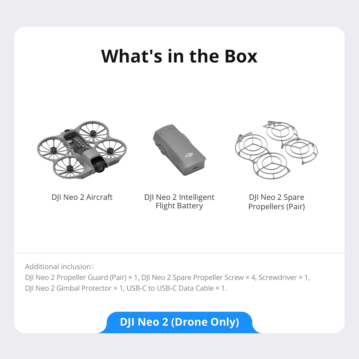 DJI Neo 2 (Drone Only), Lightweight & Foldable 4K Drone With Camera, Palm Takeoff & Landing, Gesture Control, ActiveTrack, Omnidirectional Obstacle Sensing