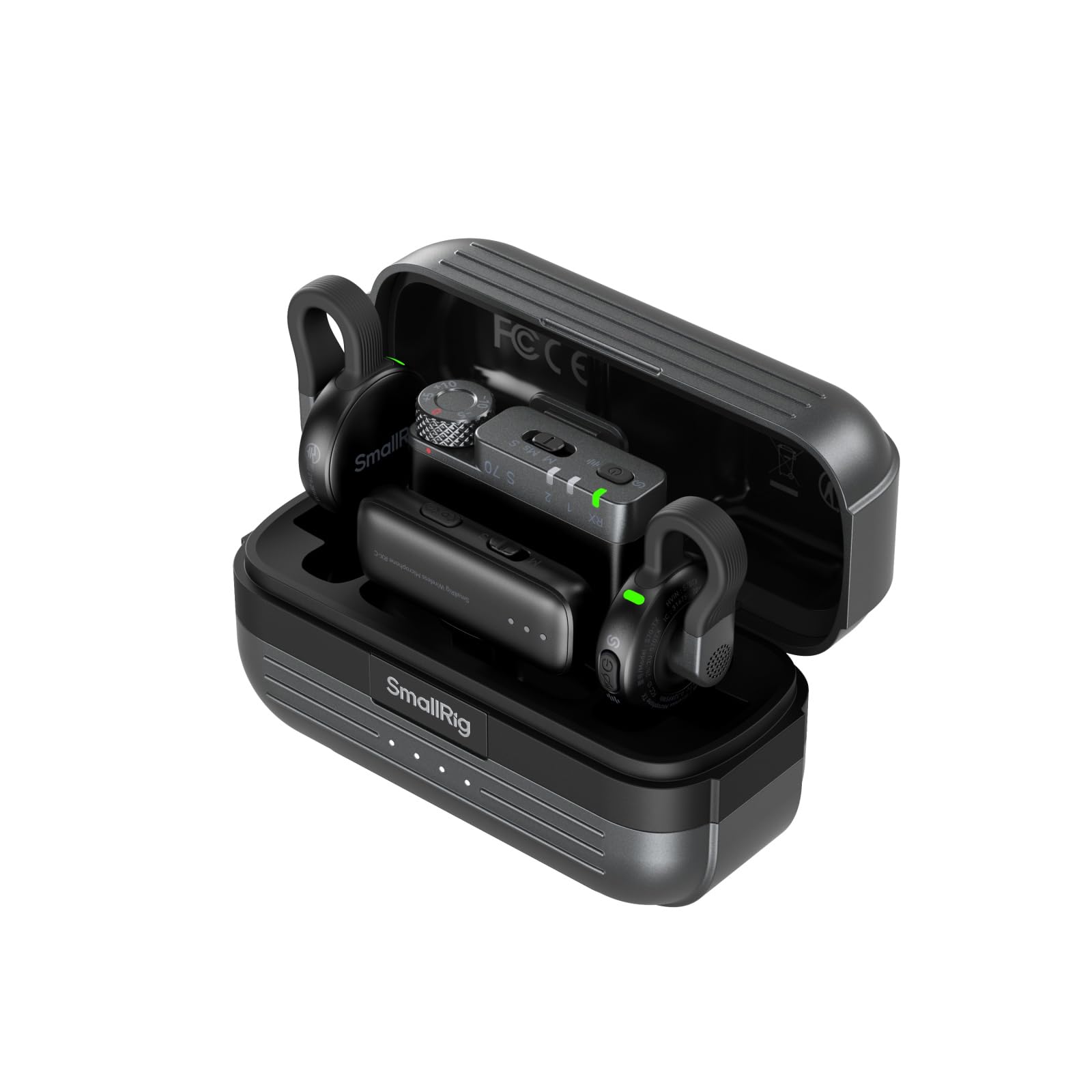 SMALLRIG Wireless Mic S70-C2 (2 TX + 1 RX + Charging Case), USB-C Compact Wireless Microphone for Android Phone/Action Camera, 48h Use, Noise Reduction Record for Vlog (Black)