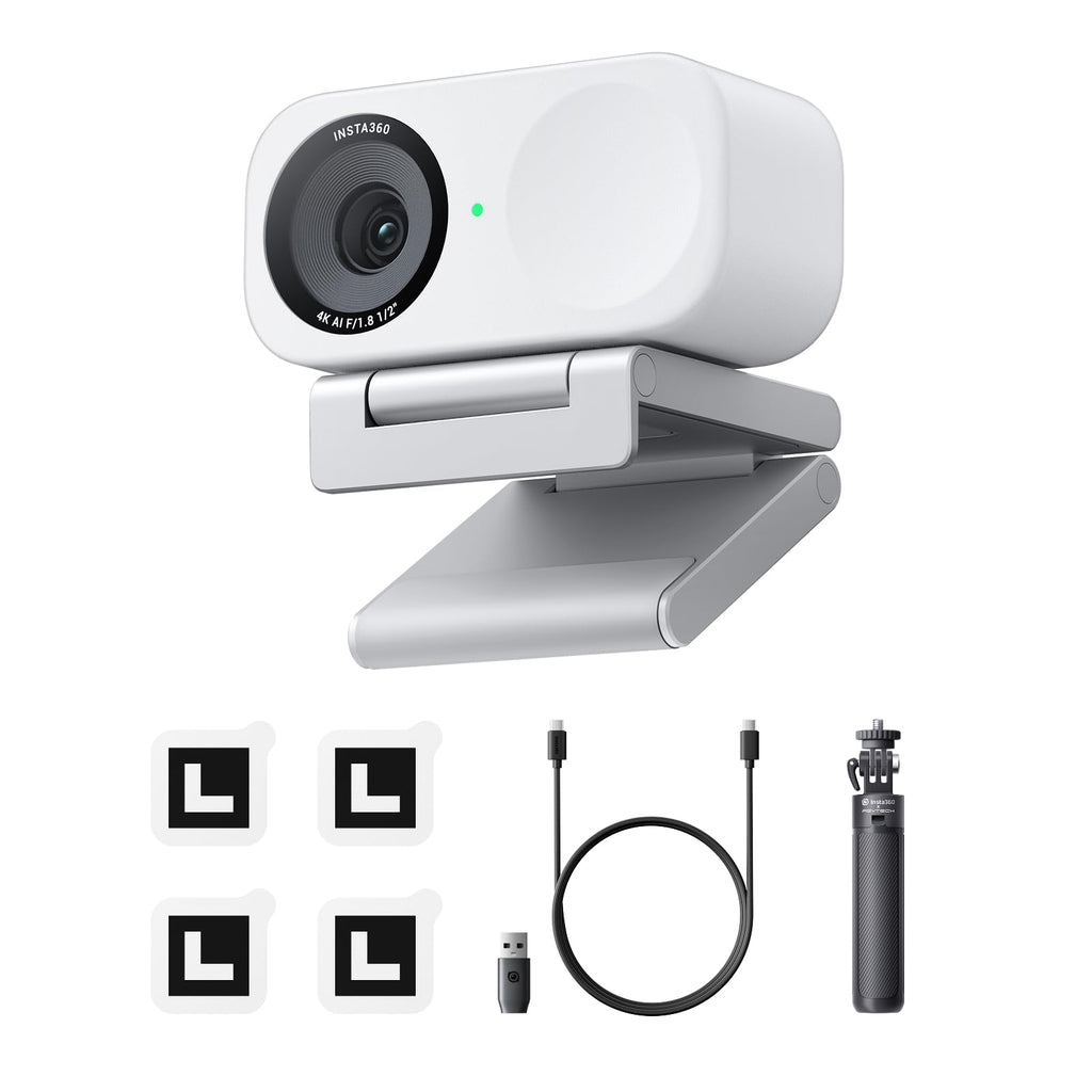Insta360 Link 2C - 4K Webcam for PC/Mac, 1/2" Sensor, Auto Framing, HDR, AI Noise-Canceling Mic, Gesture Control for Streaming, Video Calls, Gaming, Works with Zoom, Teams, Twitch & More