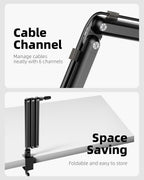 TODI Mic Arm for Lightweight Mics, Microphone Arm Rotatable, Storable Desk Mic Stand for Bear 3LB with Mount Clamp, Mic Stand Boom Arm with Cable Channel with 3/8'' 5/8'' Thread for Podcast, Gaming
