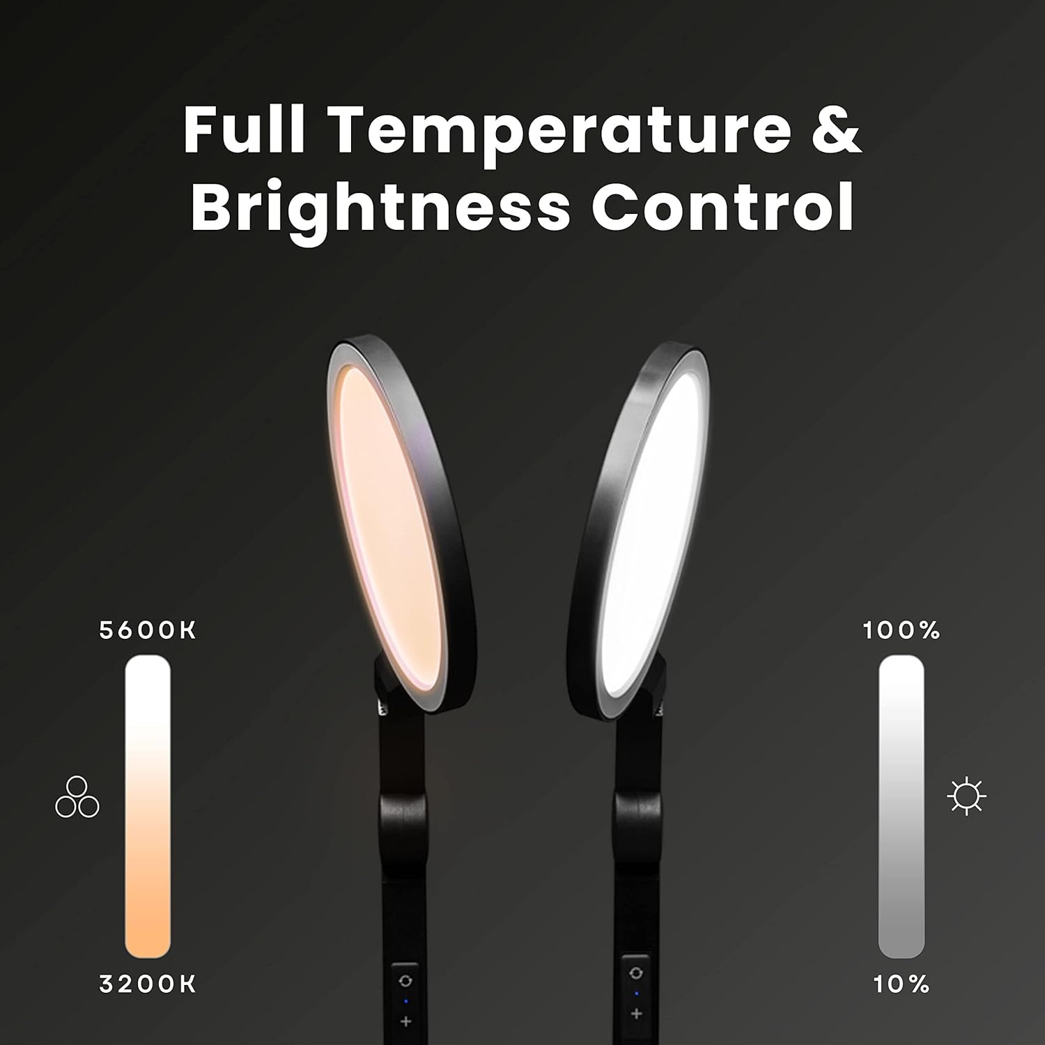 Lume Cube Edge Light 2.0 Bi-Color LED Desk Lamp - Black