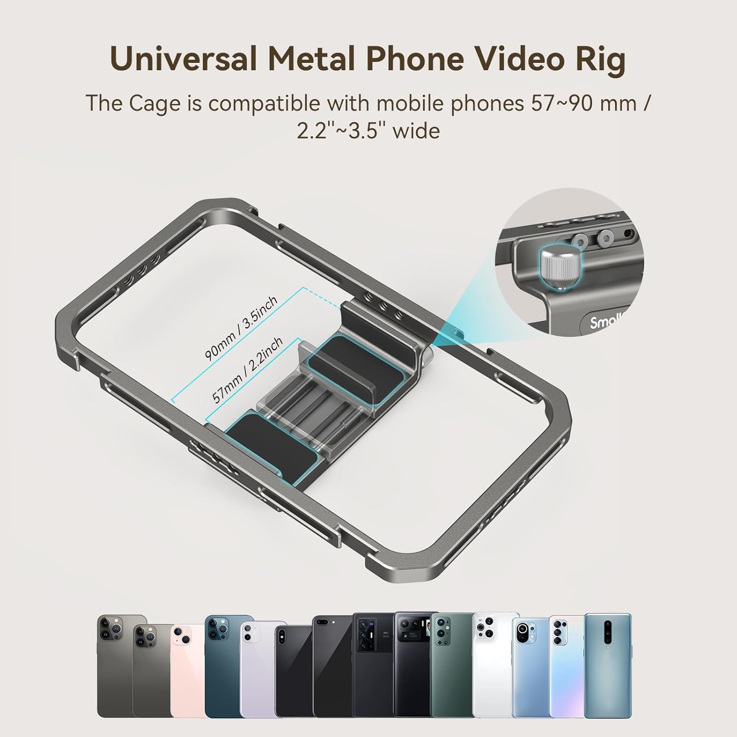 SmallRig Universal Phone Cage, Smartphone Video Rig Kit with Handles, Handheld Filmmaking Vlogging Case Stabilizer for Videomaker, for iPhone 17/16/15 for Samsung for Pixel and Other Android Phones