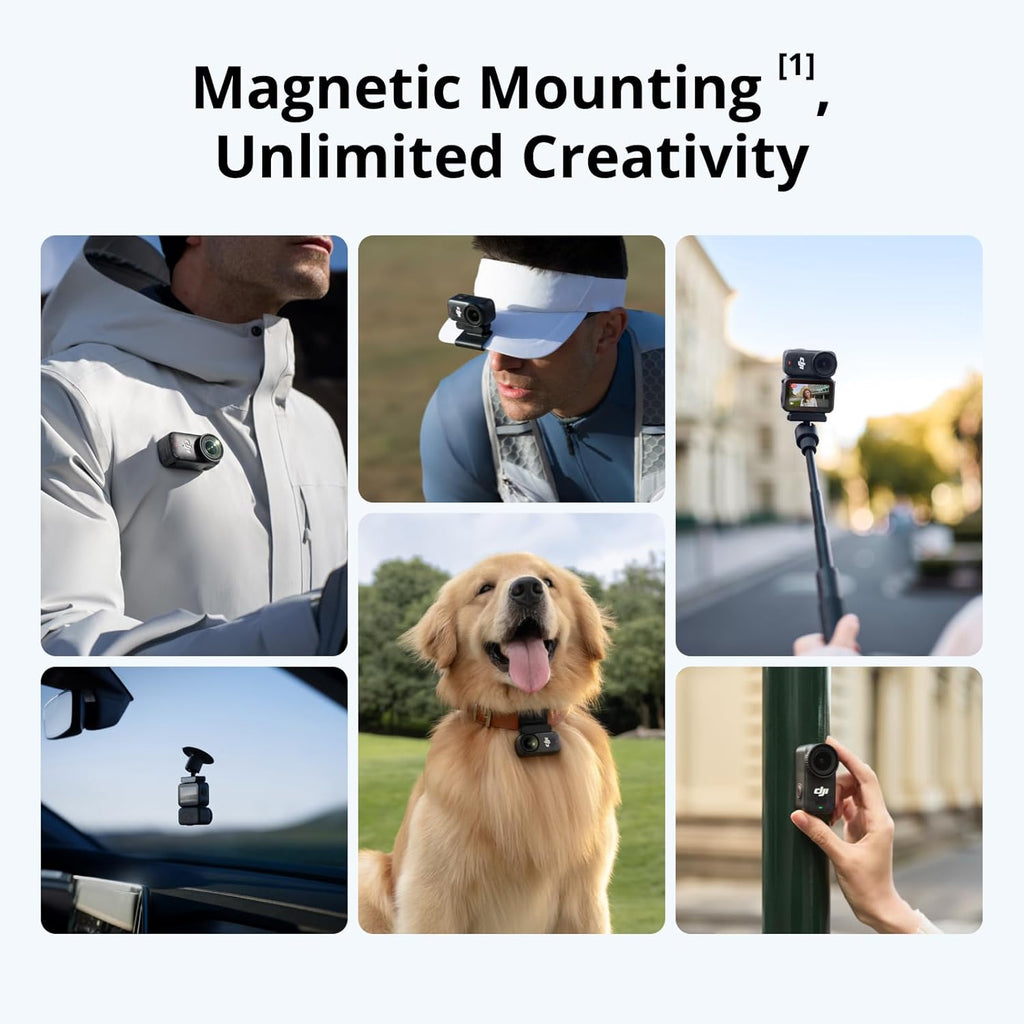 DJI Osmo Nano Standard Combo (64GB) - Small 4K/60fps Vlogging Camera with a 1/1.3″ Sensor, 143° Wide FOV Video, 200-Min Recording, Swift Content Transfer, Magnetic POV Cam 4K for Sports, Vlog