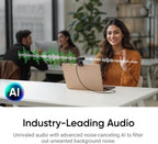 Insta360 Link 2 - PTZ 4K Webcam for PC/Mac, 1/2" Sensor, AI Tracking, HDR, AI Noise-Canceling Mic, Gesture Control for Streaming, Video Calls, Gaming, Works with Zoom, Teams, Twitch & More