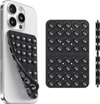 Klearlook Silicone Suction Cup Phone Case Mount Double Sided, Silicon Sticky Phone Grip with Higher Suction for Cell Phone, Hands-Free Phone Accessories Holder for Selfies and Videos, Black
