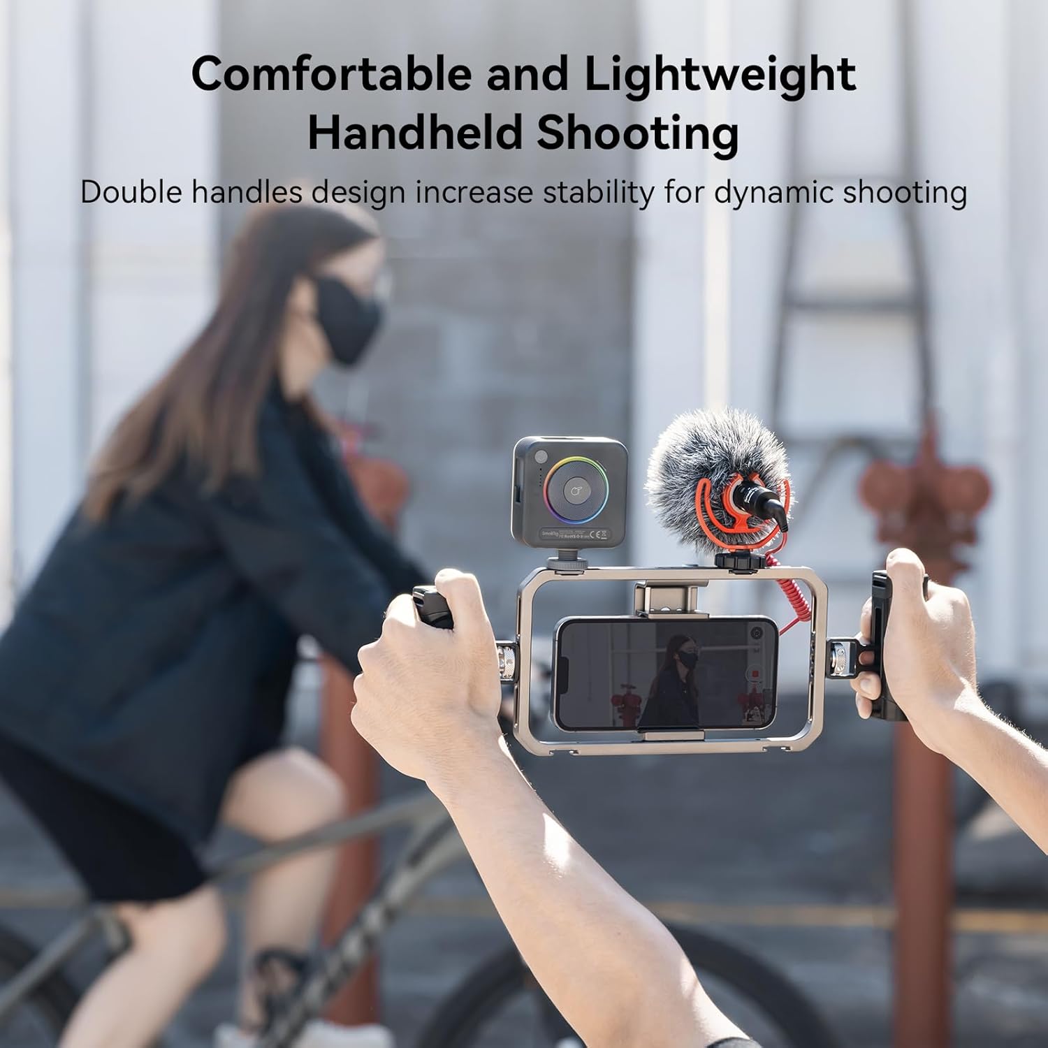 SmallRig Universal Phone Cage, Smartphone Video Rig Kit with Handles, Handheld Filmmaking Vlogging Case Stabilizer for Videomaker, for iPhone 17/16/15 for Samsung for Pixel and Other Android Phones