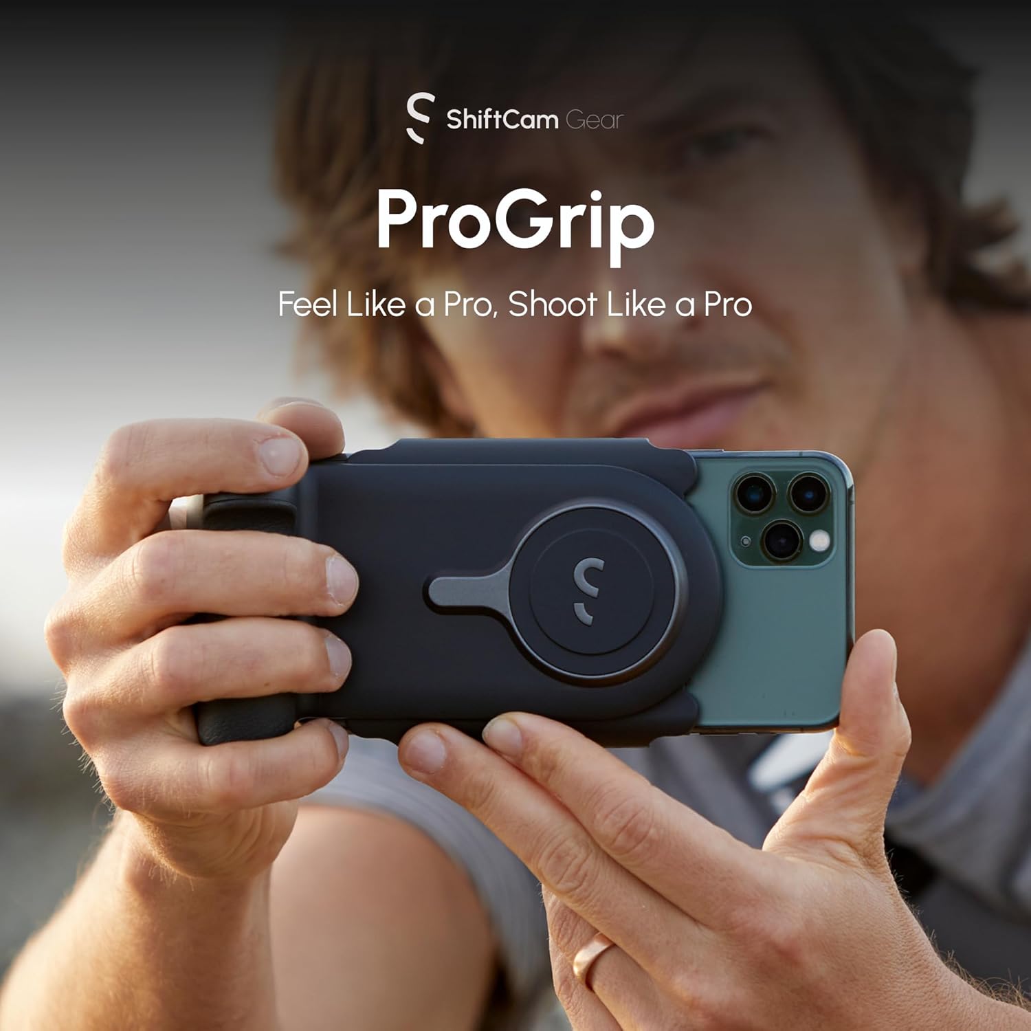 ProGrip Mobile Battery Grip, DSLR-Style Phone Camera Grip with Built-in Powerbank of Qi Charging, Ergonomic Handle with Wireless Shutter Button, Phone Stand Dock, Built-in Cold-Shoe & Tripod Mount