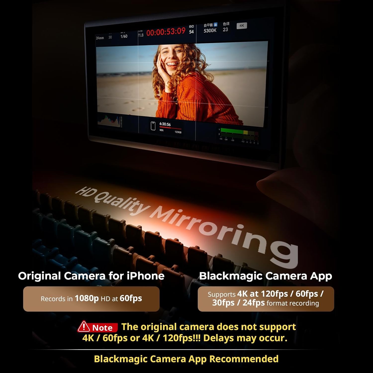 SmallRig Phone Vlog Selfie Monitor Screen for iPhone for Huawei for S24/S25, w/Magnetic Phone Holder Clip Mount & Wireless Remote, Sync Rear Camera for Selfie Vlog Live Stream Phone Filmmaking - 4851