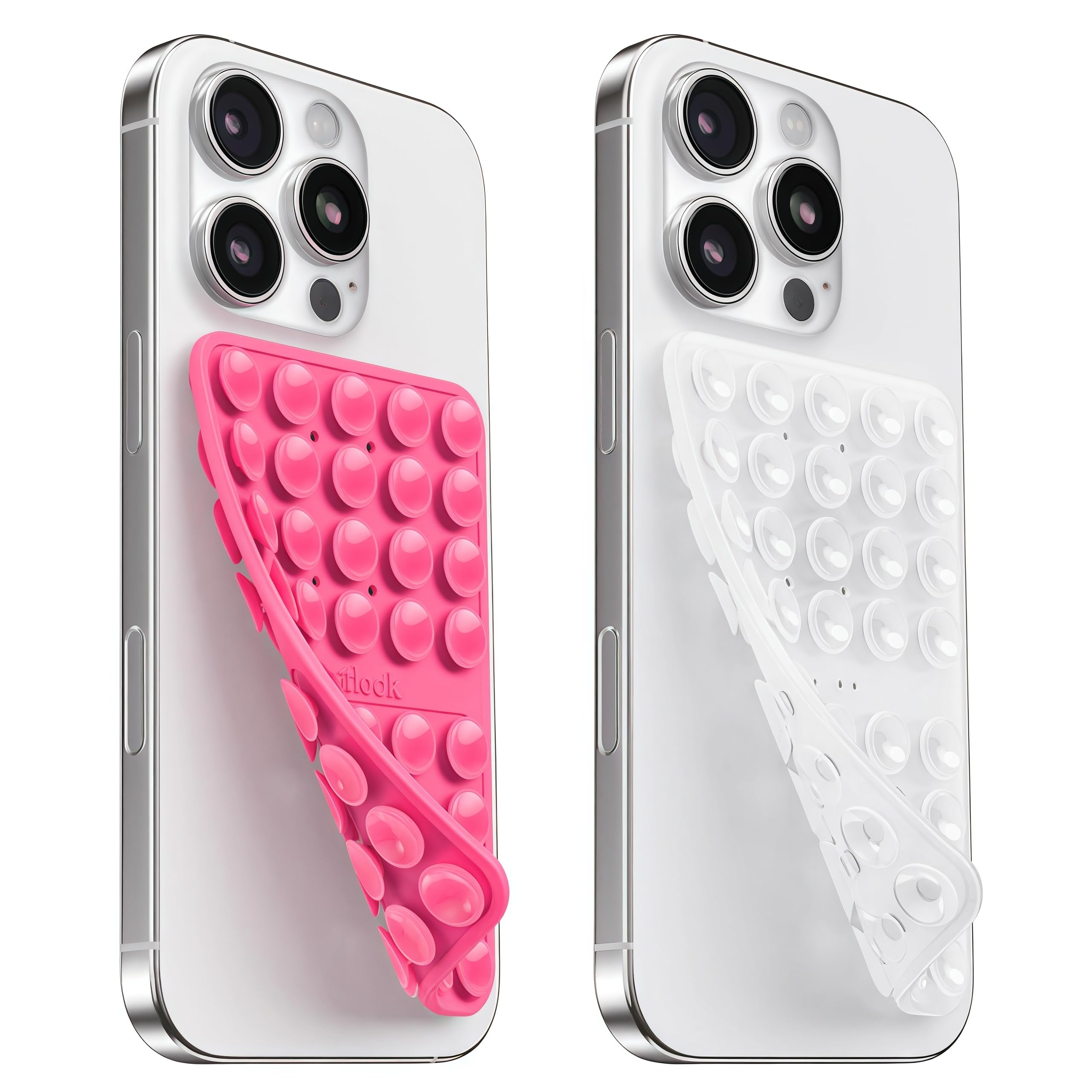 Klearlook Silicone Suction Cup Phone Case Mount Double Sided, Silicon Sticky Phone Grip with Higher Suction for Cell Phone, Hands-Free Phone Accessories Holder for Selfies and Videos, Black