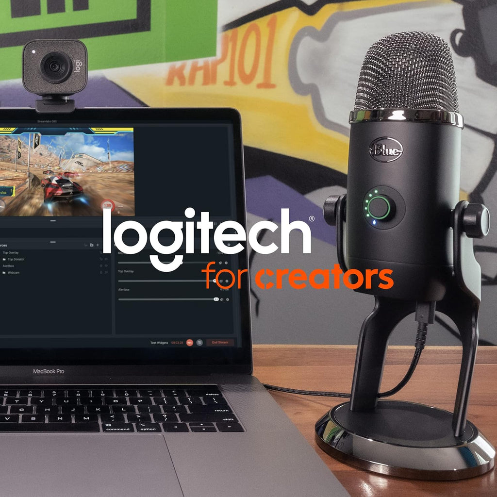 Logitech Creators Blue Yeti USB Microphone for Gaming, Streaming, Podcast, YouTube, Discord, PC, Studio Sound, Plug & Play-Blackout