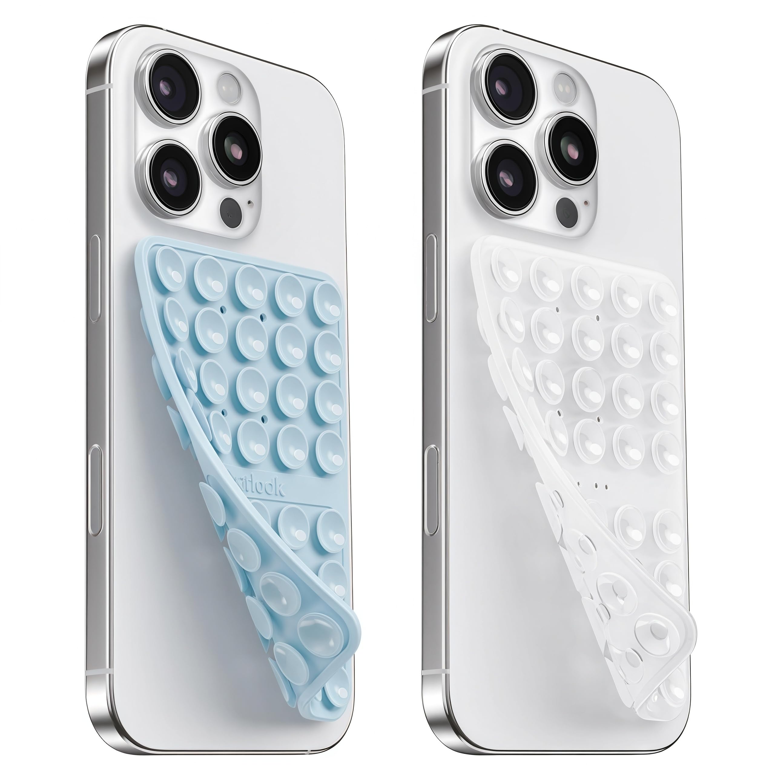 Klearlook Silicone Suction Cup Phone Case Mount Double Sided, Silicon Sticky Phone Grip with Higher Suction for Cell Phone, Hands-Free Phone Accessories Holder for Selfies and Videos, Black